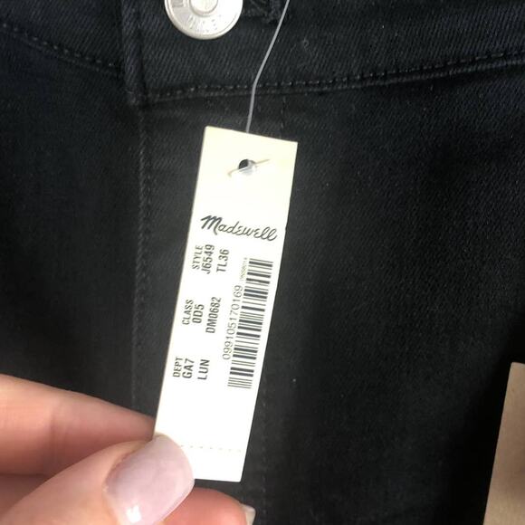 Madewell Taller 9" Mid Rise Skinny Jeans Lunar Wash Black Sz. 36TL NEW - Picture 9 of 12